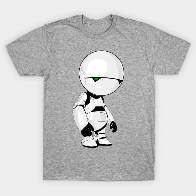 Marvin The Paranoid Android Cartoon T-Shirt by Stupiditee